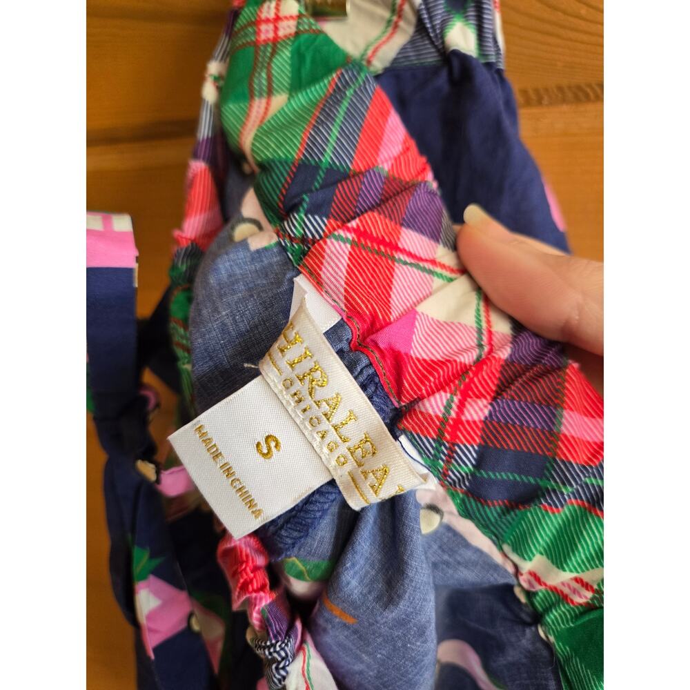 Shiraleah Short Boxer Pajama Pink Car Navy Plaid Holiday Preppy Christmas Small - Picture 3 of 5